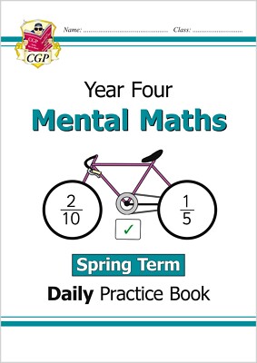 KS2 Year 4 Mental Maths Daily Practice Workbook Spring with Answer Ages 8-9 CGP