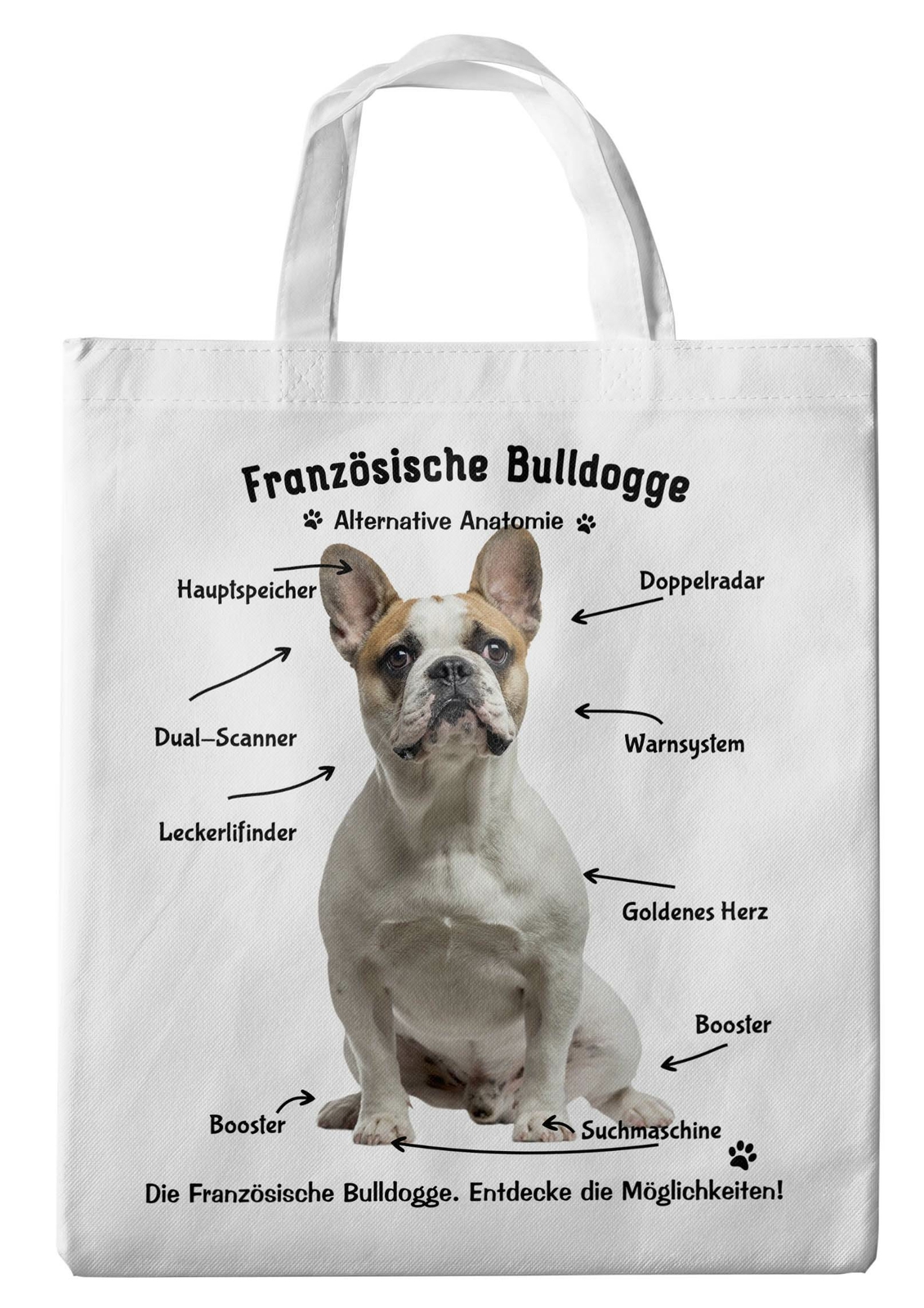Azeeda Wasch-/Make-up-Tasche Mit Französische Bulldogge Motiv – Aus Baumwolle, Mit Reißverschluss, 21x11x11 Cm