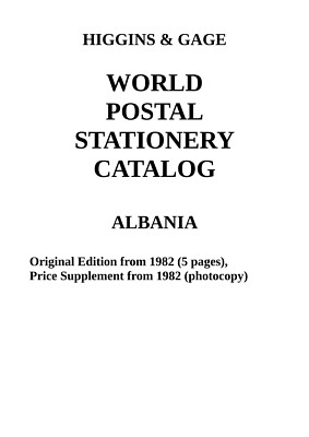 Higgins & Gage WORLD POSTAL STATIONERY CATALOG ALBANIA PDF-FILE