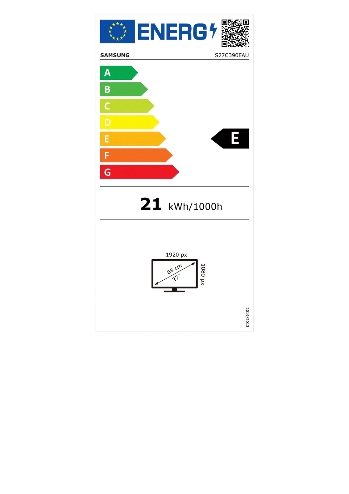 Efficienza energetica:E Label