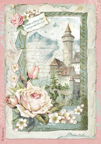 Stamperia Intl WTKCC78 Stamperia Cling Stamp 5.5X7-Vellum Paper Effect