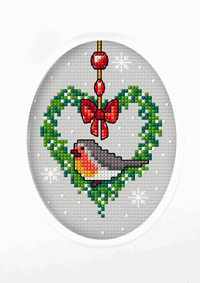 Orchidea Counted Cross Stitch Kit: Greetings Card: Bullfinch