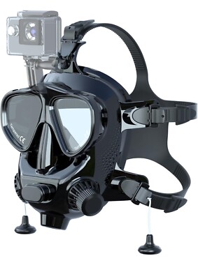 SMACO M8058 Full Face Diving Mask Black  Underwater Breathing Snorkel