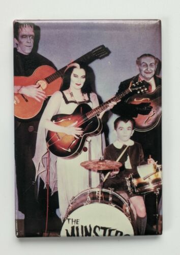 Rare, Vintage 1990s Fridge Magnet - The Munsters Family Band, Far Out Munsters