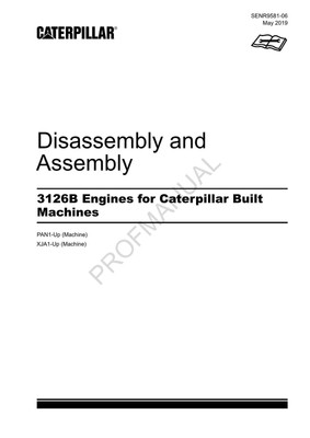 Caterpillar 3126B Engine Disassembly Assembly Service Manual