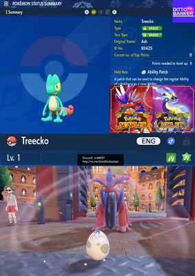 Pokemon Scarlet/Violet  SHINY TREECKO EGG 6IV Jolly Hatch Your Egg   TRADE