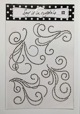Prima Marketing Say It In Crystals Black Bling Flourishes Scrapbooking Stickers