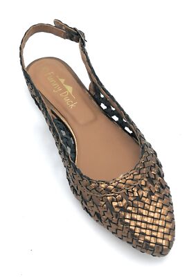 Funny Duck 7669 slingback pelle intrecciata bronzo T 2cm