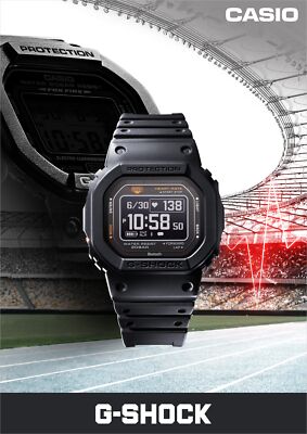 Pre-owned Casio G-shock Dw-h5600mb-1jr Black G-squad Bluetooth Men's Watch With Box