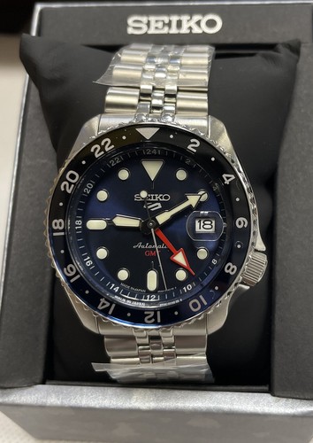 Pre-owned Seiko 5 Sports Skx Series Automatic Gmt Blue Dial Watch Ssk003 / Tag Japan
