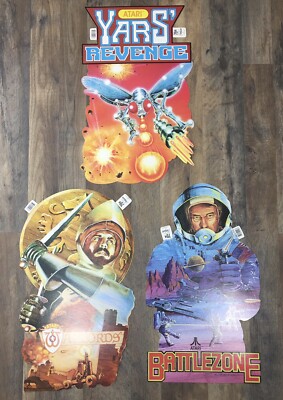 Vintage NOS 1982 Atari Game Signs Lot Of 3