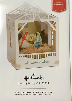Paper Wonder Christmas Pop-Up Card NATIVITY All is Calm, All is Bright