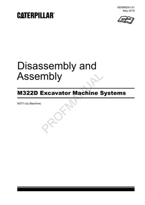Caterpillar M322D Excavator Disassembly Assembly Service Manual