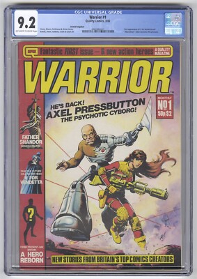 Warrior #1 CGC 9.2 Comic Book 1st App V for Vendetta Marvelman Miracleman 1982