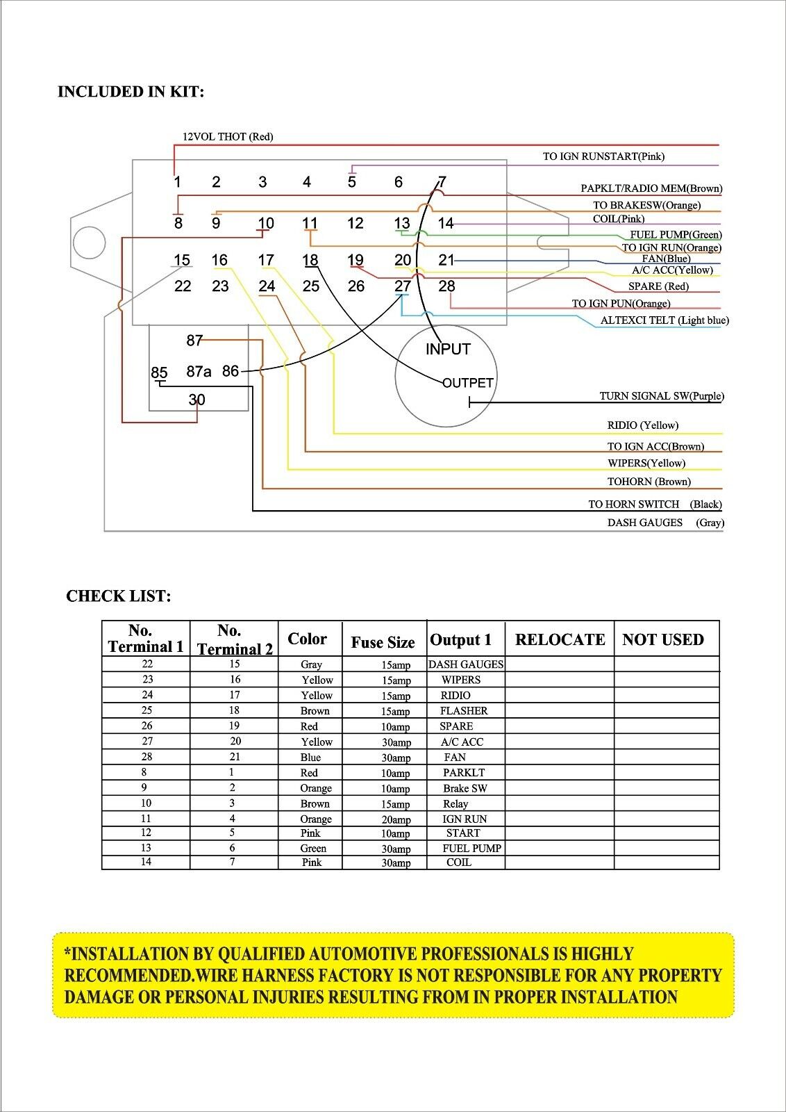 Universal Wiring Harness Diagram Automotive Www