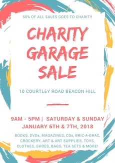 Charity Garage Sale Beacon Hill 6TH & 7TH JAN
