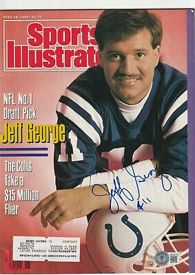 JEFF GEORGE Signed 4/30/90 SPORTS ILLUSTRATED w/ Beckett COA BAS