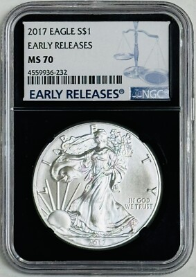 2017 1 oz Silver Eagle $1  TOP POP - Early Releases  NGC: MS70 #C869
