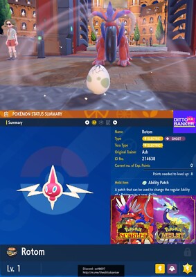 Pokemon Scarlet/Violet  SHINY EGG ROTOM 6IV Modest Hatch Your Egg   TRADE