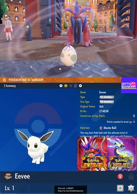 Pokemon Scarlet/Violet  SHINY EGG   EEVEE FEMALE  Modest 6IV TRADE  