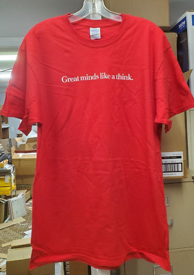 NEW The Economist GREAT MINDS LIKE A THINK Men's Red T-Shirt 100% Cotton Size: L