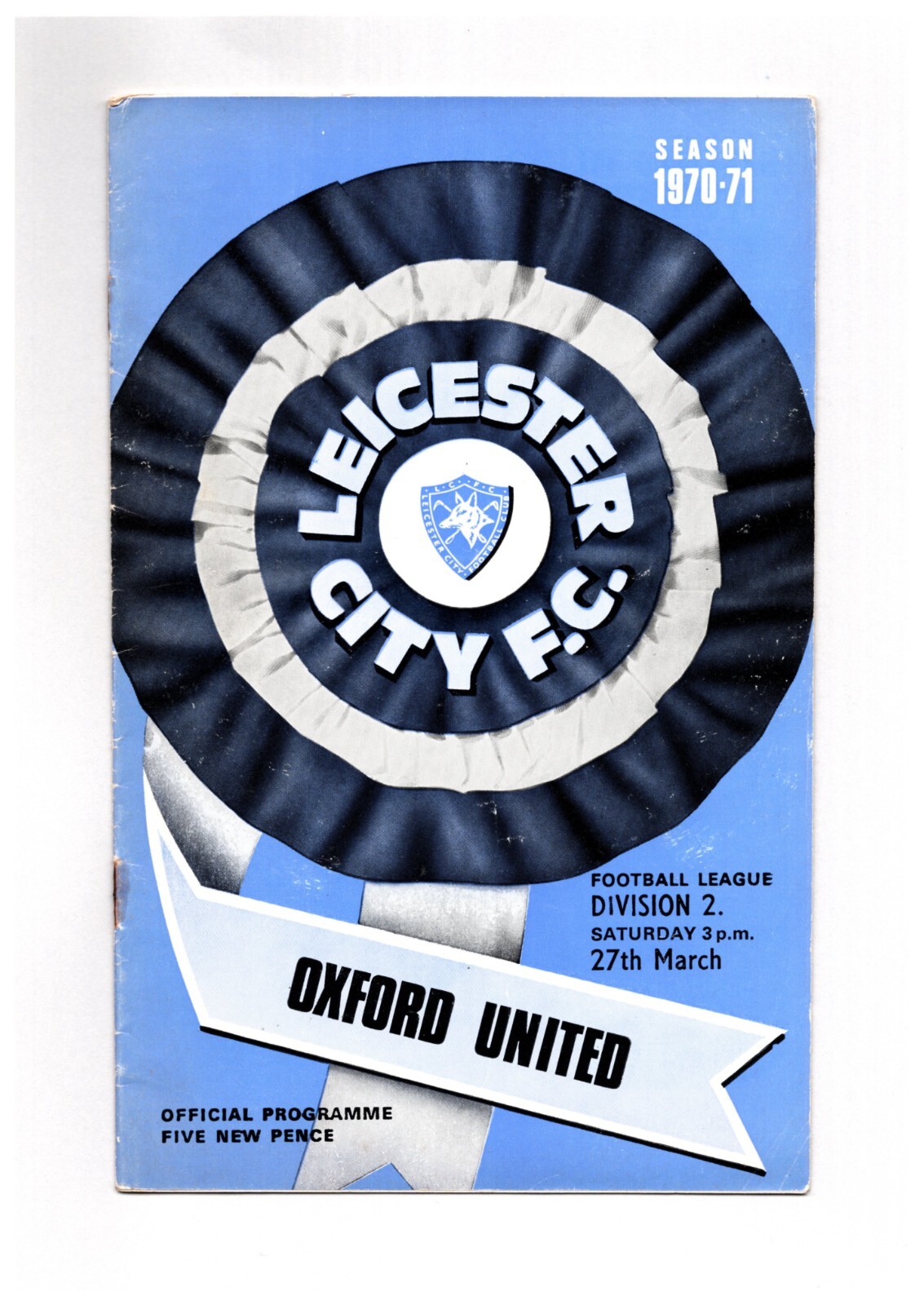 Leicester City v Oxford United 1970-1971 Division Two 27/03/1971