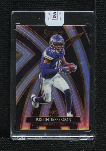 2020 Panini Select Justin Jefferson Zebra Prizm Rookie Card – PSA 10 Graded, Minnesota Vikings, NFL, Short Print