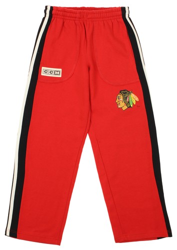 CCM NHL Hockey Boys Youth Chicago Blackhawks Винтажные флисовые штаны, красные