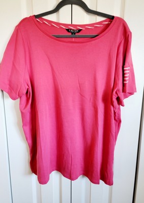 Lauren Ralph Lauren 2X Pink Shirt Women s 2X Short Sleeve All Seasons Cotton NWT