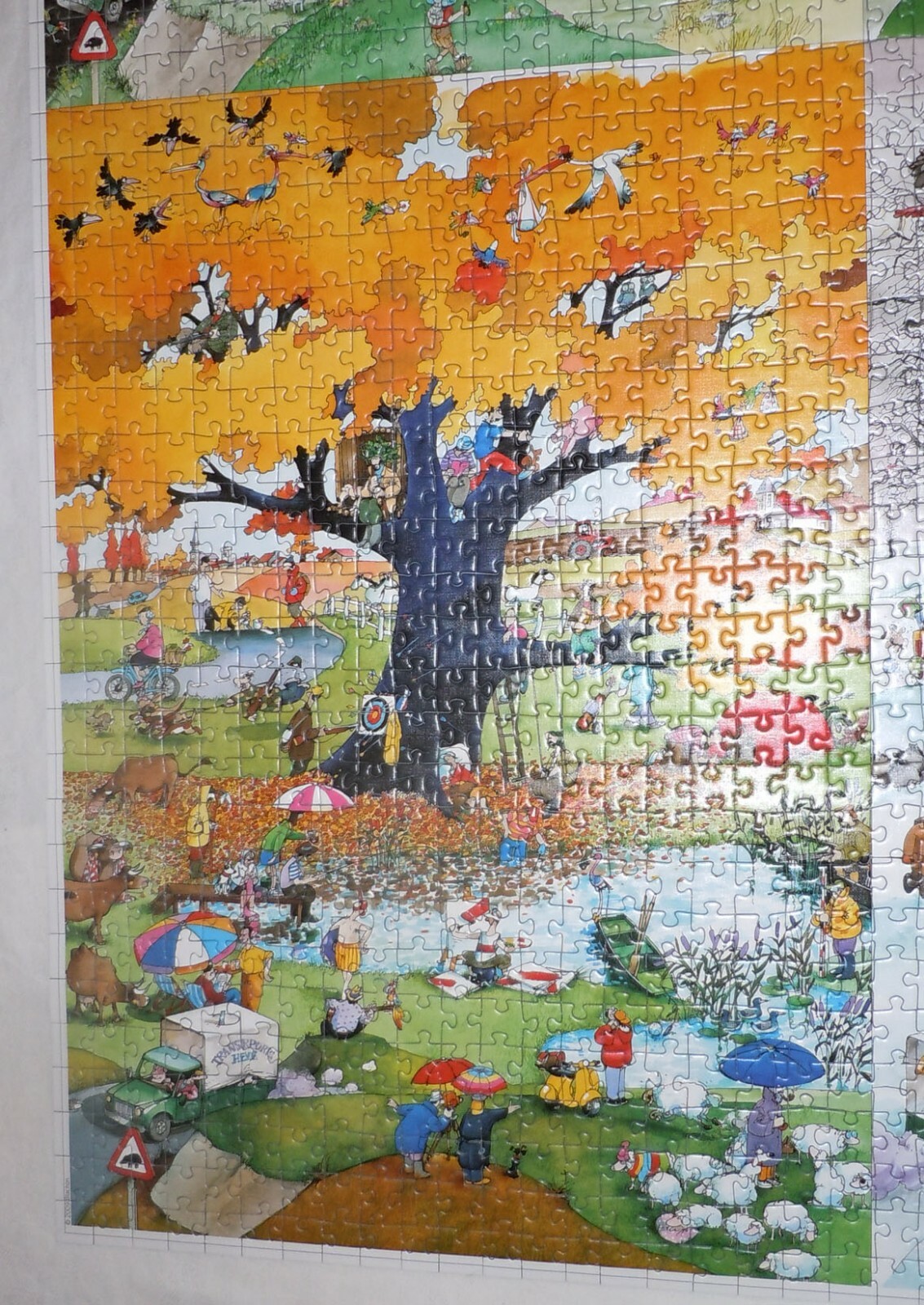 Heye Blachon 4 Seasons Triangular 2000 pc Jigsaw Puzzle Complete W/Poster 2010