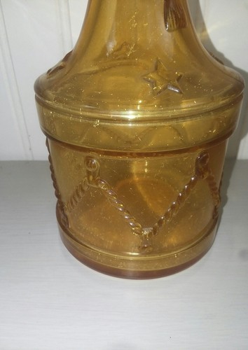Vintage Gold Yellow Glass Decanter