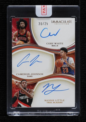 2019-20 Panini Immaculate Collection - Coby White/Cameron Johnson/Nassir Little #TA-CCN