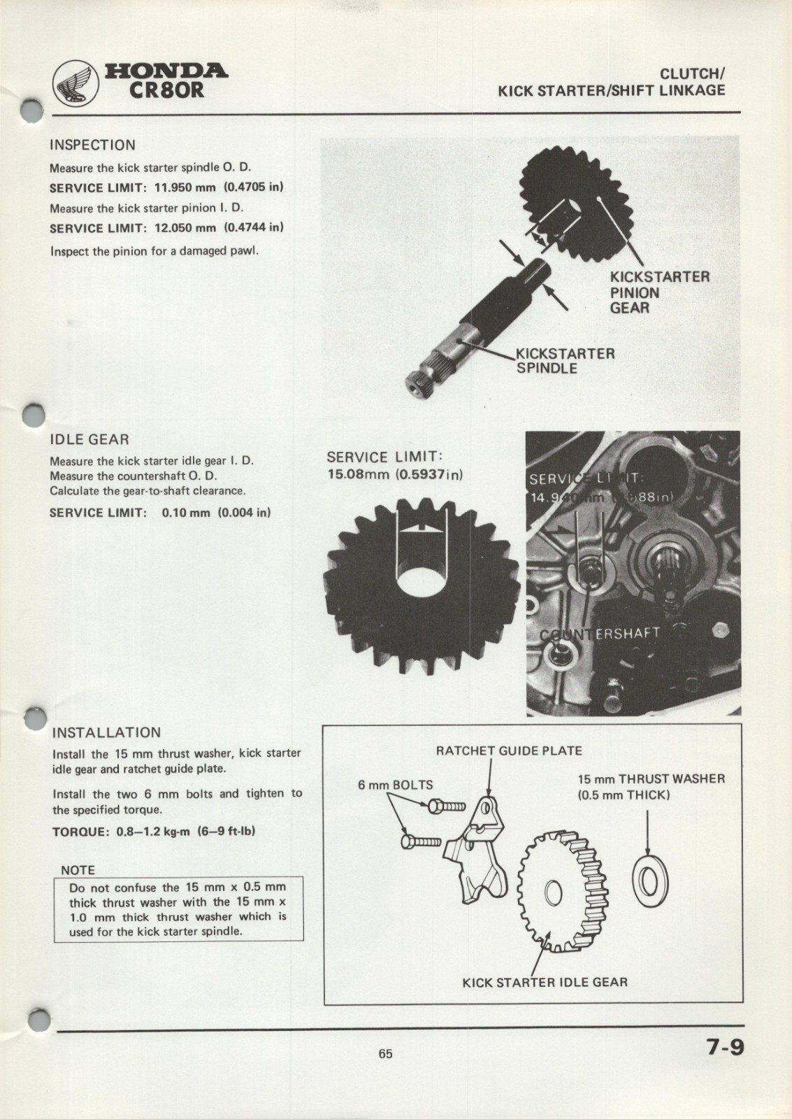 PDF DOWNLOAD Honda CR80R Elsinore (1980) Shop Repair Manual CR 80 R PDF 18040