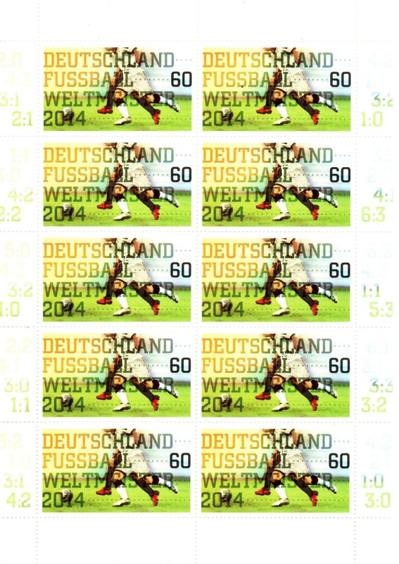 Brd Bund Kleinbogen Zehnerbogen 2014 Postfrisch Mi. 3095 **/Mnh