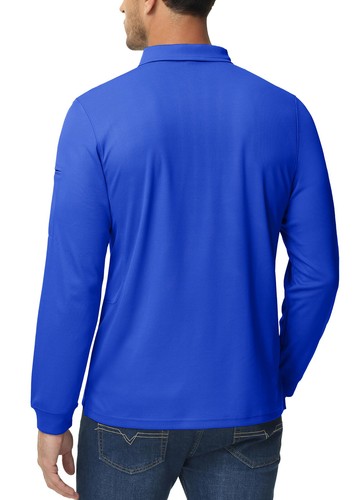 Mens Casual Polo Shirt Long Sleeve Outdoor Hiking Quick Dry Golf Sport Team Work