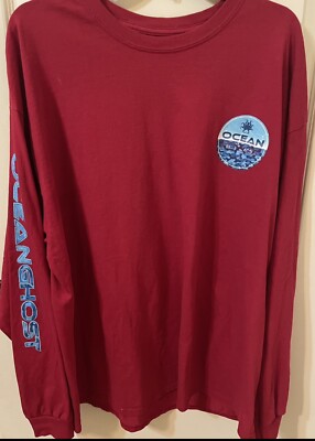 Ocean Ghost 2XL Men s Fishing Shirt. Red Long Sleeve, Perfect Condition 