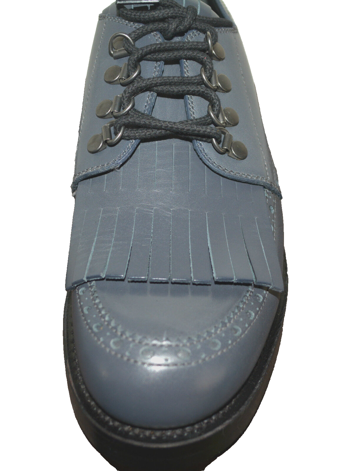 Pre-owned Gucci Goodyear Lace Up Leather Oxfords Shoes Sz Us 9 Eu 42.5  8.5 In Gray