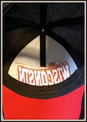 WISCONSIN USA HEADWEAR EMBROIDERED ADULT ADJUSTABLE MESH CAP HAT FREE SHIPPING