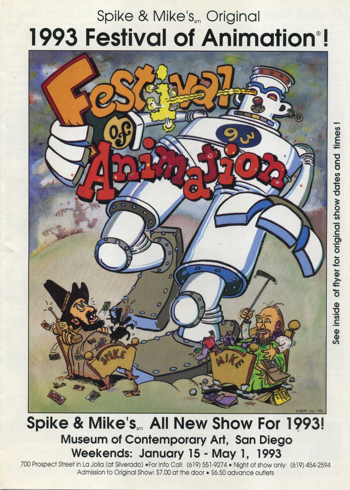 Spike & Mike's 1993 flyer Festival of Animation and Sick and