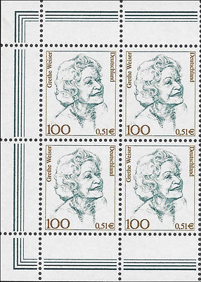 Grethe Weiser - 51 Ct./100 Pf. - postfrisch - Mi.Nr. 2149 (Zehnerbogen/4er/EZM)