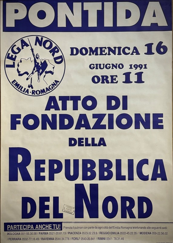 Alliage Nord- Pontida- Manifesto Affiches D'Origine Pubblicitario- 1991