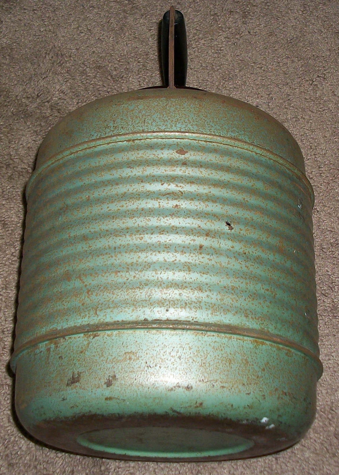 VINTAGE 40s-50s E-Z SERVE STONEWARE LINED METAL THERMOS JUG DISPENSER & HANDLE
