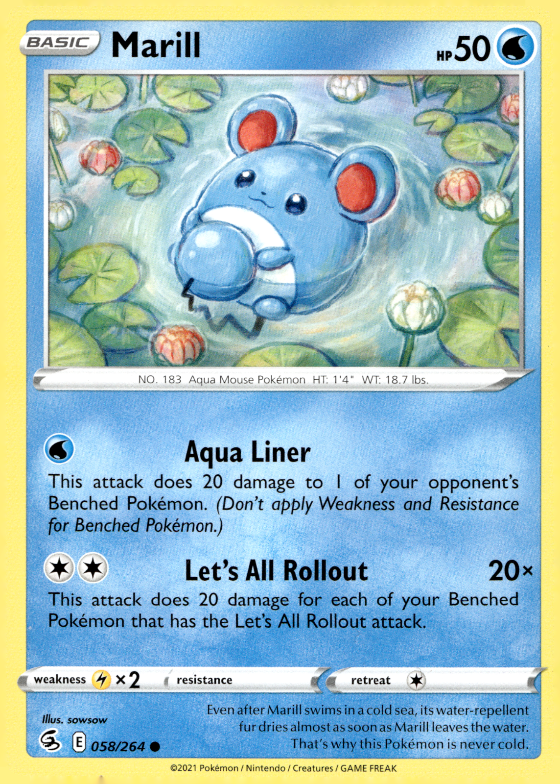 Pokemon TCG Marill 58/264 | eBay