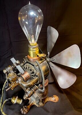 C&C **AMAZING** 12'' 6BB LAMP RESISTANCE FAN OUTFIT - BIPOLAR 110V DC (ca. 1890)