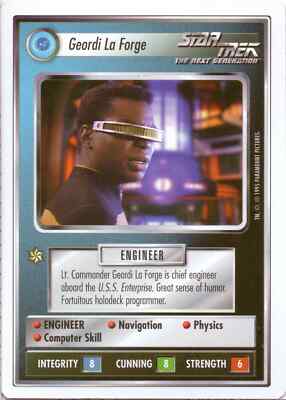 Star Trek CCG Geordi La Forge Near-Mint/NM Rare   Premier Beta 1995