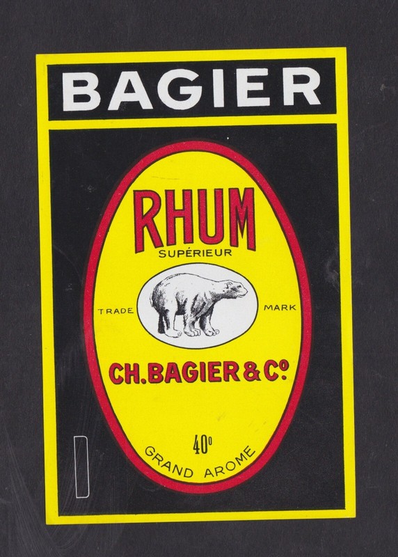  Ancienne Ã©Tiquette  Alcool  France Bn130263 Rhum Bagier Ours Polaire 