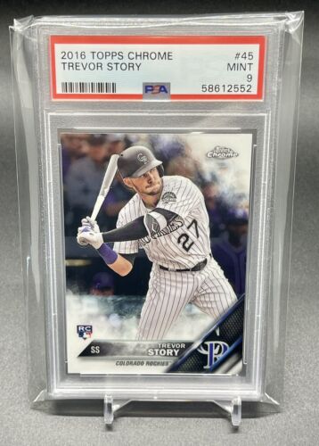 2016 Topps Chrome Trevor Story Rookie Card #45 PSA 9 MINT Rockies Red Sox. rookie card picture