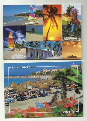 Spain & Germany private post stamps to Denmark from Dominican republic ,Canarias