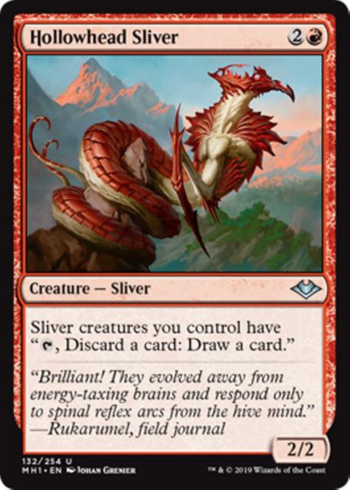 HOLLOWHEAD SLIVER Modern Horizons MTG Red Creature — Sliver Unc eBay