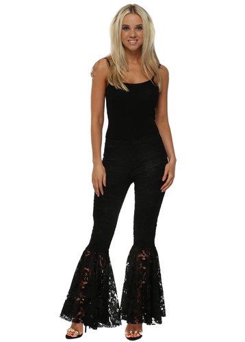 floral flared trousers